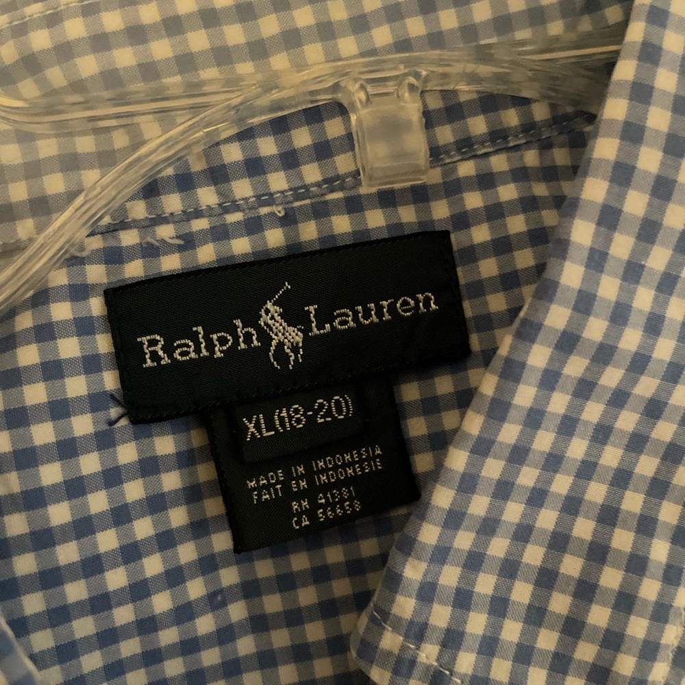 Ralph Lauren Button Down Short Sleeve, Youth XL (18-20) - Picture 2 of 3